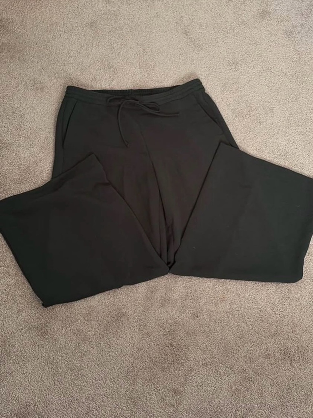 Deep Green Drawstring Wide Leg Lounge Pants